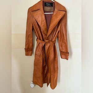 Chad A. Steven’s ledaspain by Gropper Women's Tan Leather Trench Coat vintage